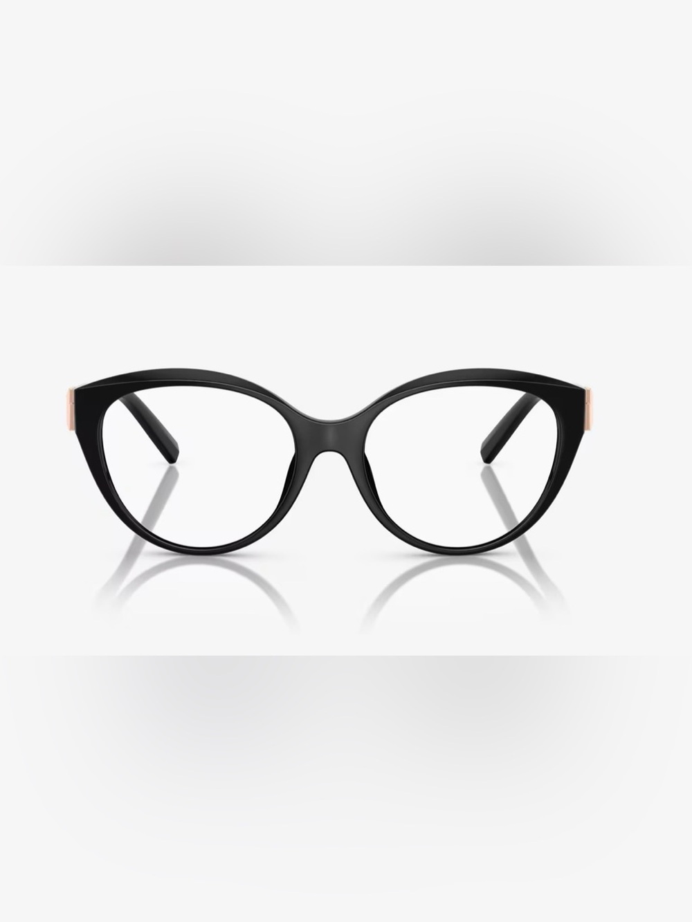 Tory Burch Glossy Black Rounded Women's Eyewear